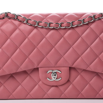Chanel Lambskin Quilted Jumbo Double Flap Pink 9 of 16