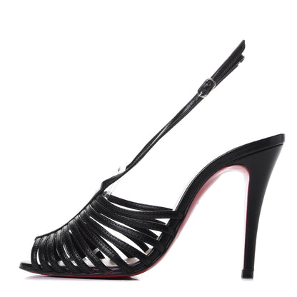 Christian Louboutin Calfskin Strappy Sandals 36 Black 1 of 7