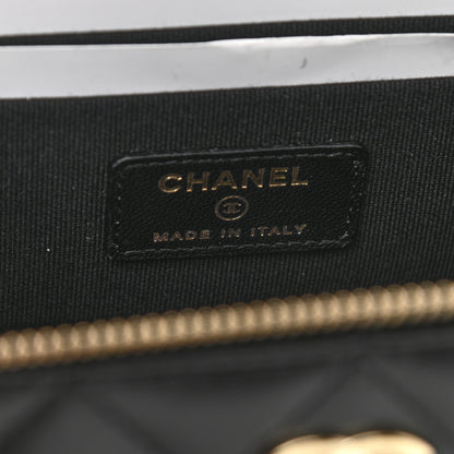 Chanel Lambskin Quilted Small Top Handle Vanity Case With Chain Black 6 of 12