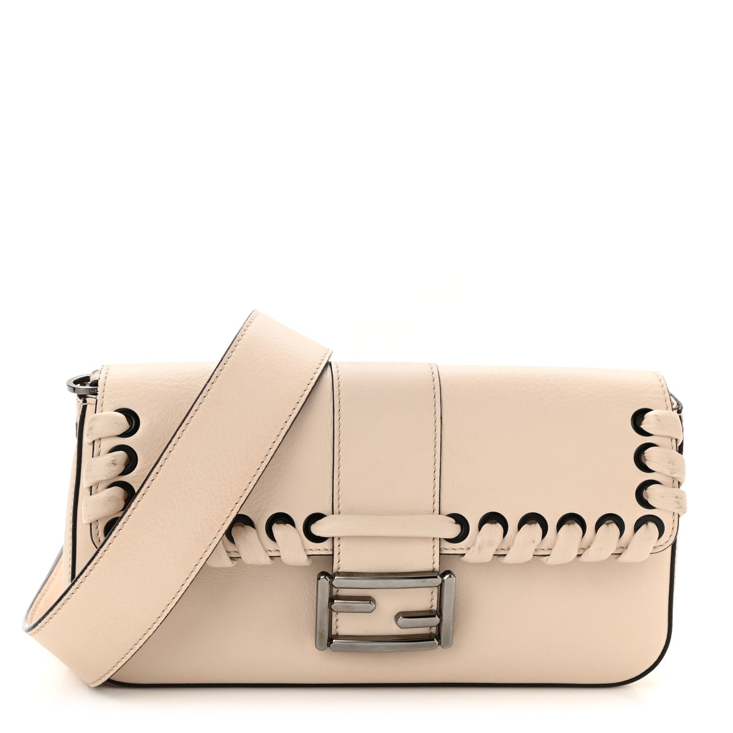 Vitello Dolce Lace Up Baguette Camelia