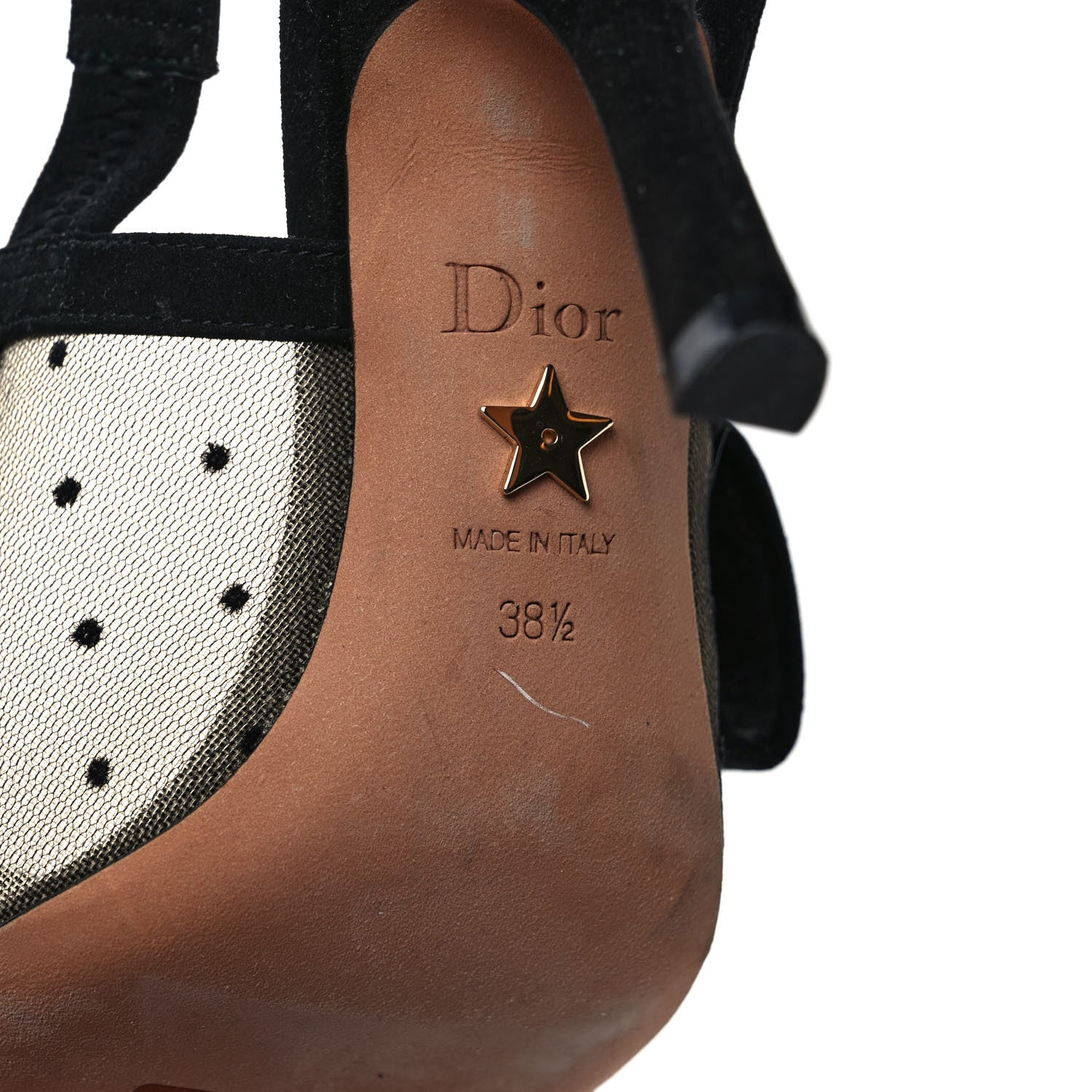 Christian Dior Mesh Plumetis Crystal Ribbon J'Adior Slingback 100mm Pumps 38.5 Black 6 of 10