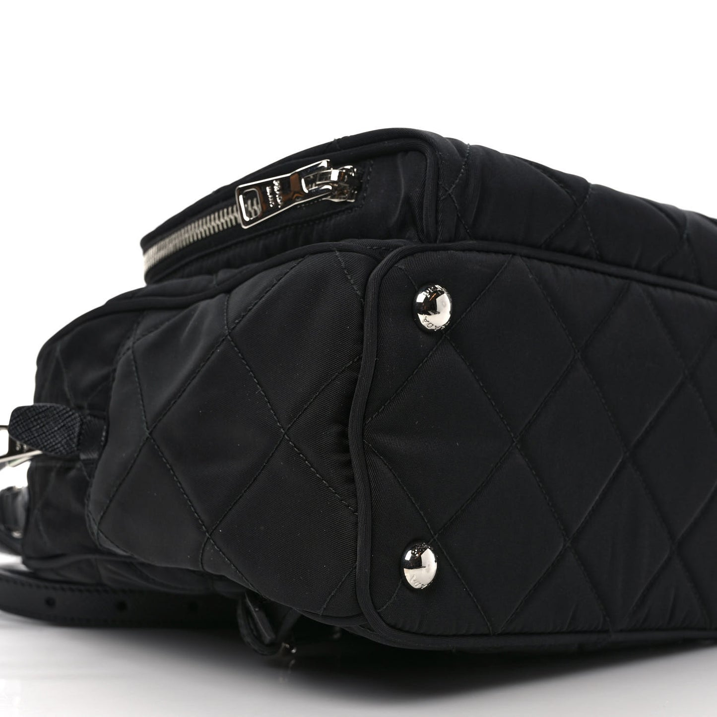 Nylon Tessuto Impuntu Quilted Backpack Black