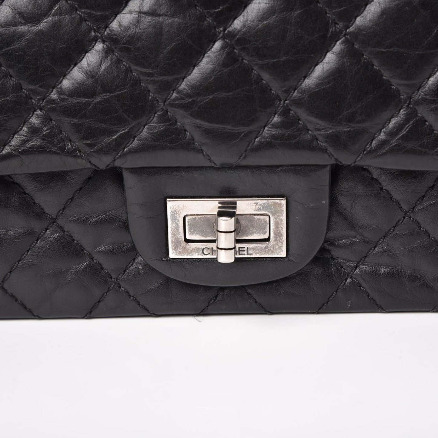 Aged Calfskin Quilted 2.55 Reissue 225 Flap Black