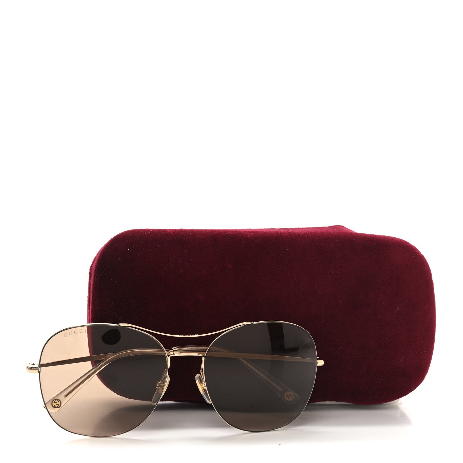 Gucci Metal Aviator GG0501S Sunglasses Gold 7 of 7