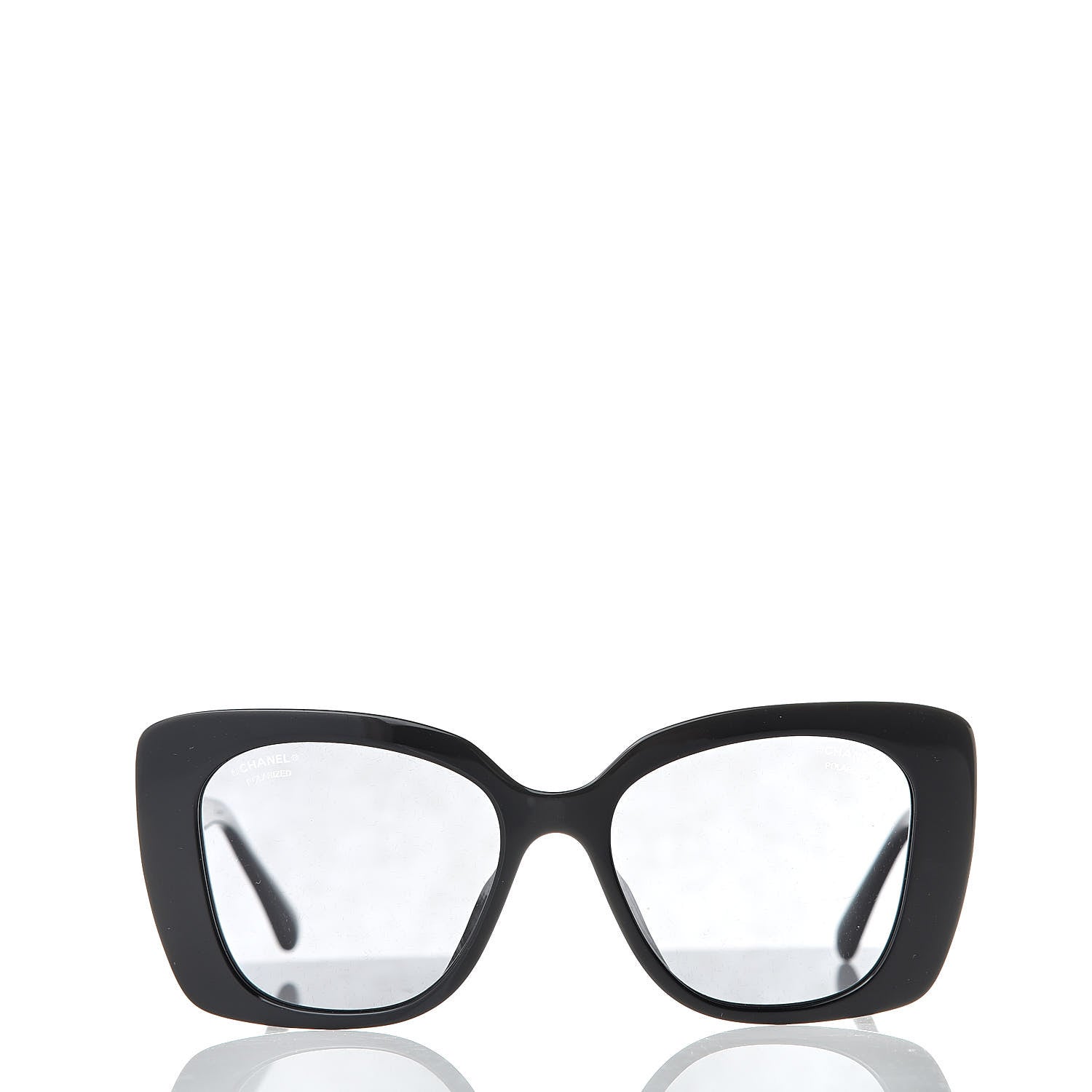 Chanel Acetate Strass Polarized Square Sunglasses 5422-B Black 2 of 9