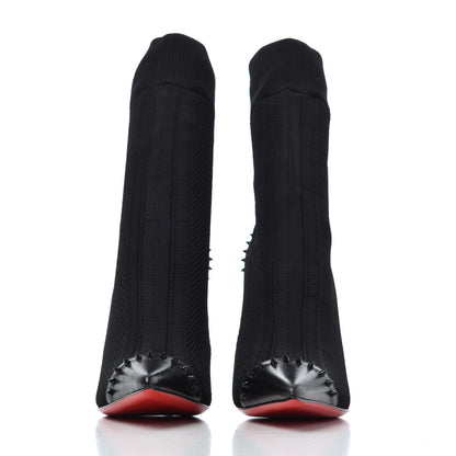 Christian Louboutin Shiny Nappa Maille Tricot Dovi Dova 100 Ankle Boots 36.5 Black 2 of 10