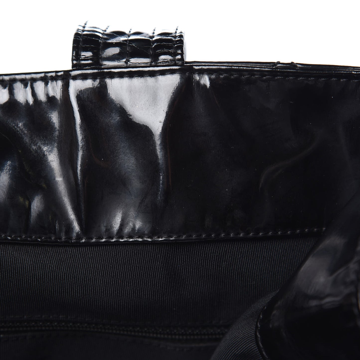 Vinyl Quilted CC Small Expandable Tote Black
