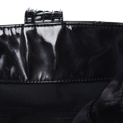 Chanel Vinyl Quilted CC Small Expandable Tote Black 8 of 12