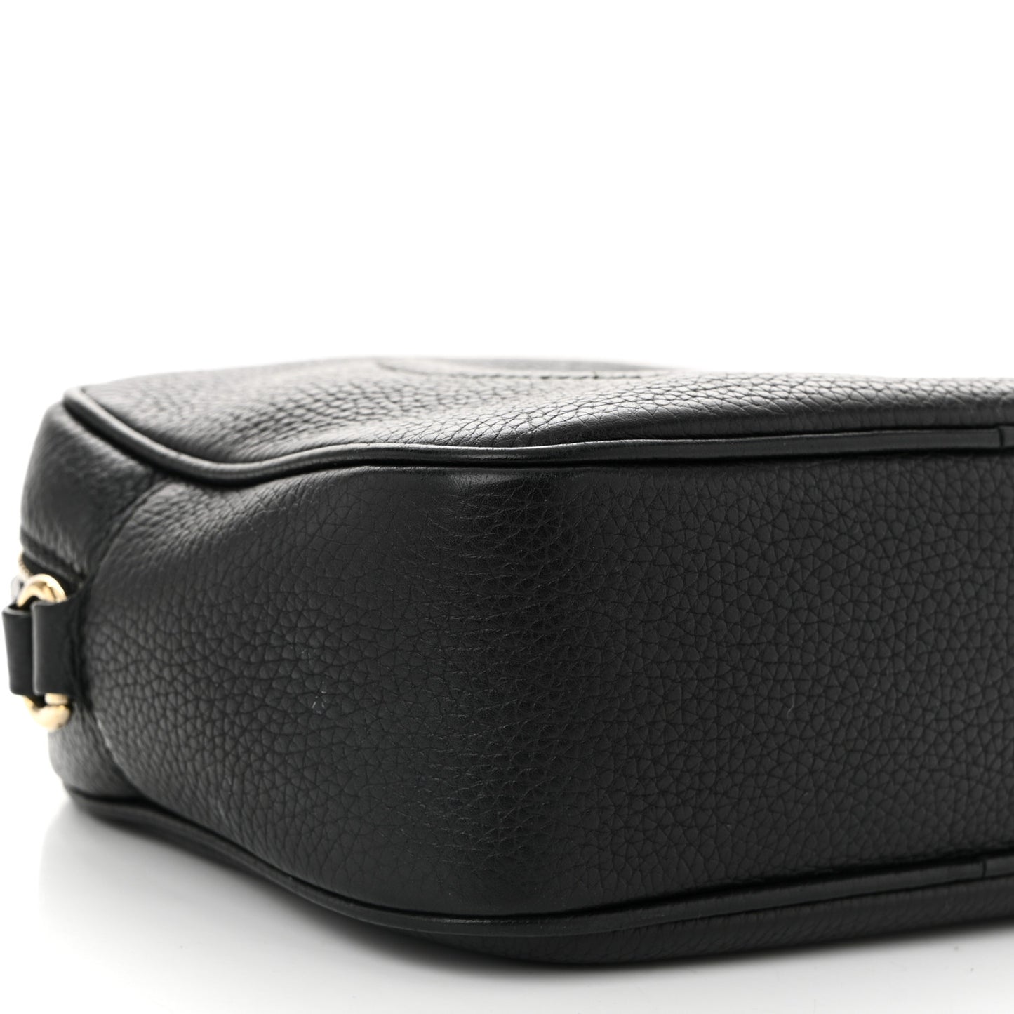 Pebbled Calfskin Small Soho Disco Bag Black