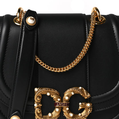 Dolce & Gabbana Smooth Calfskin Small DG Amore Shoulder Bag Black 7 of 9
