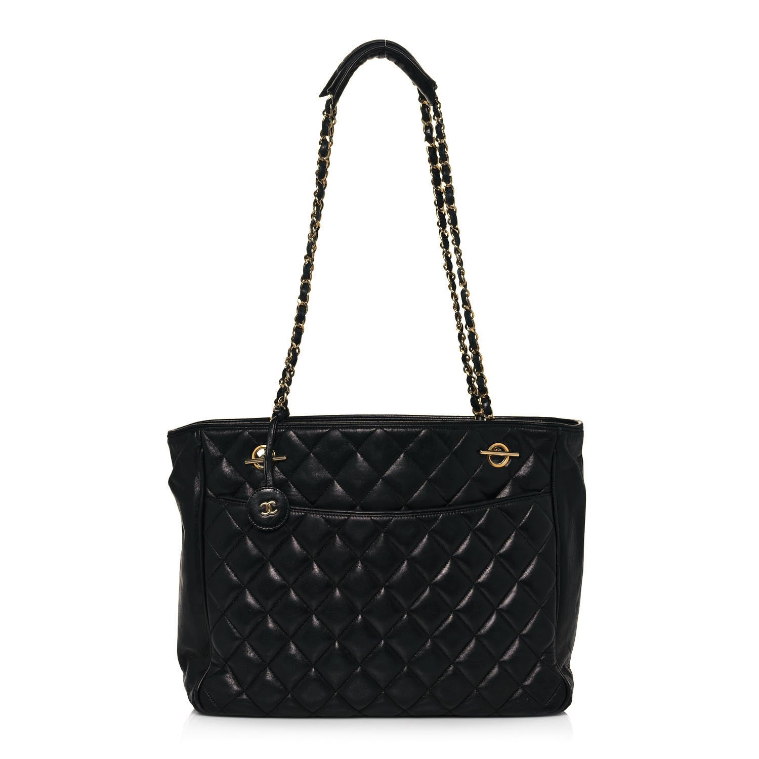 Chanel Lambskin Quilted Shopping Tote Black 1 of 18