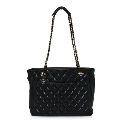 Chanel Lambskin Quilted Shopping Tote Black 1 of 18