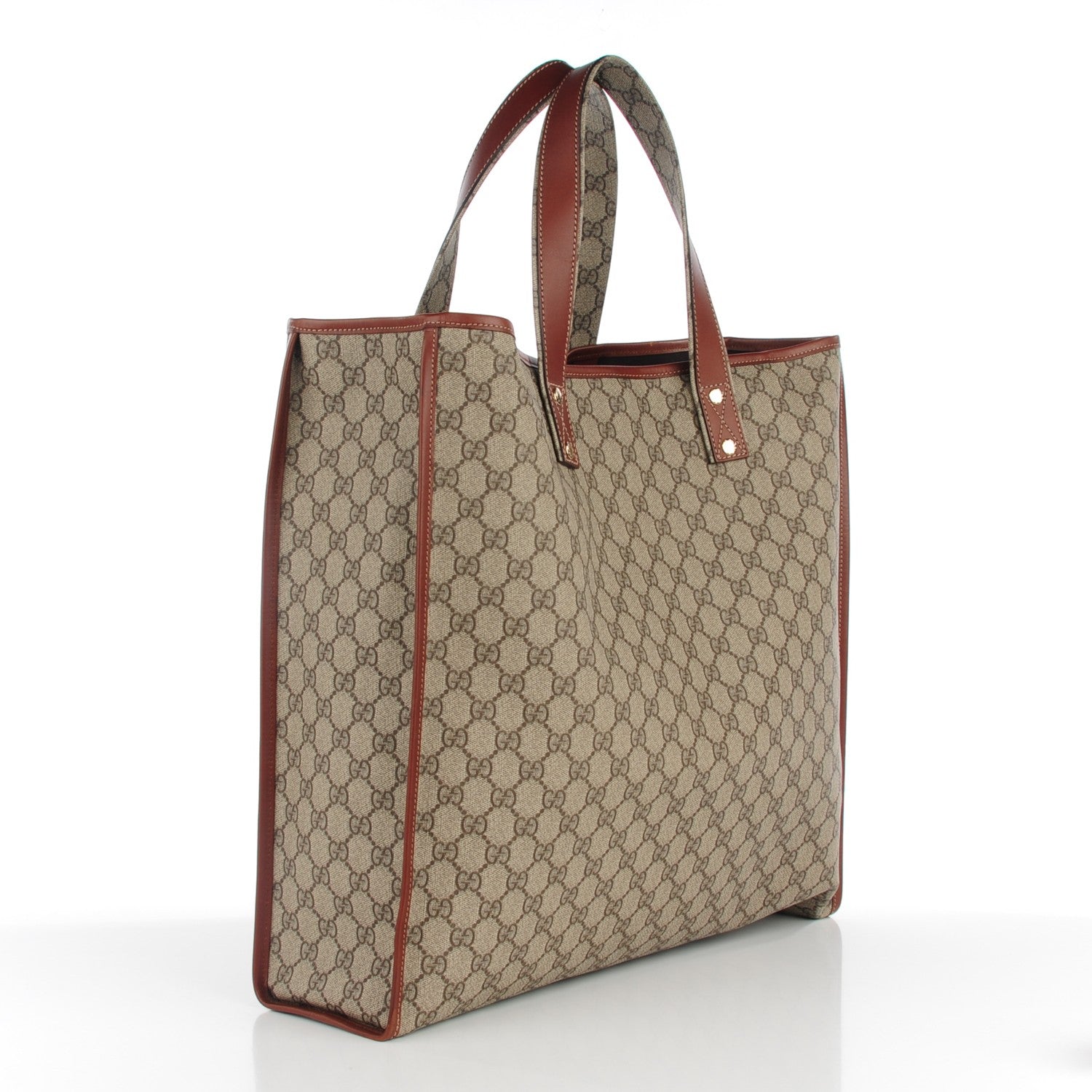 Gucci GG Plus Monogram Large Signature Web Loop Tote Brown 4 of 10