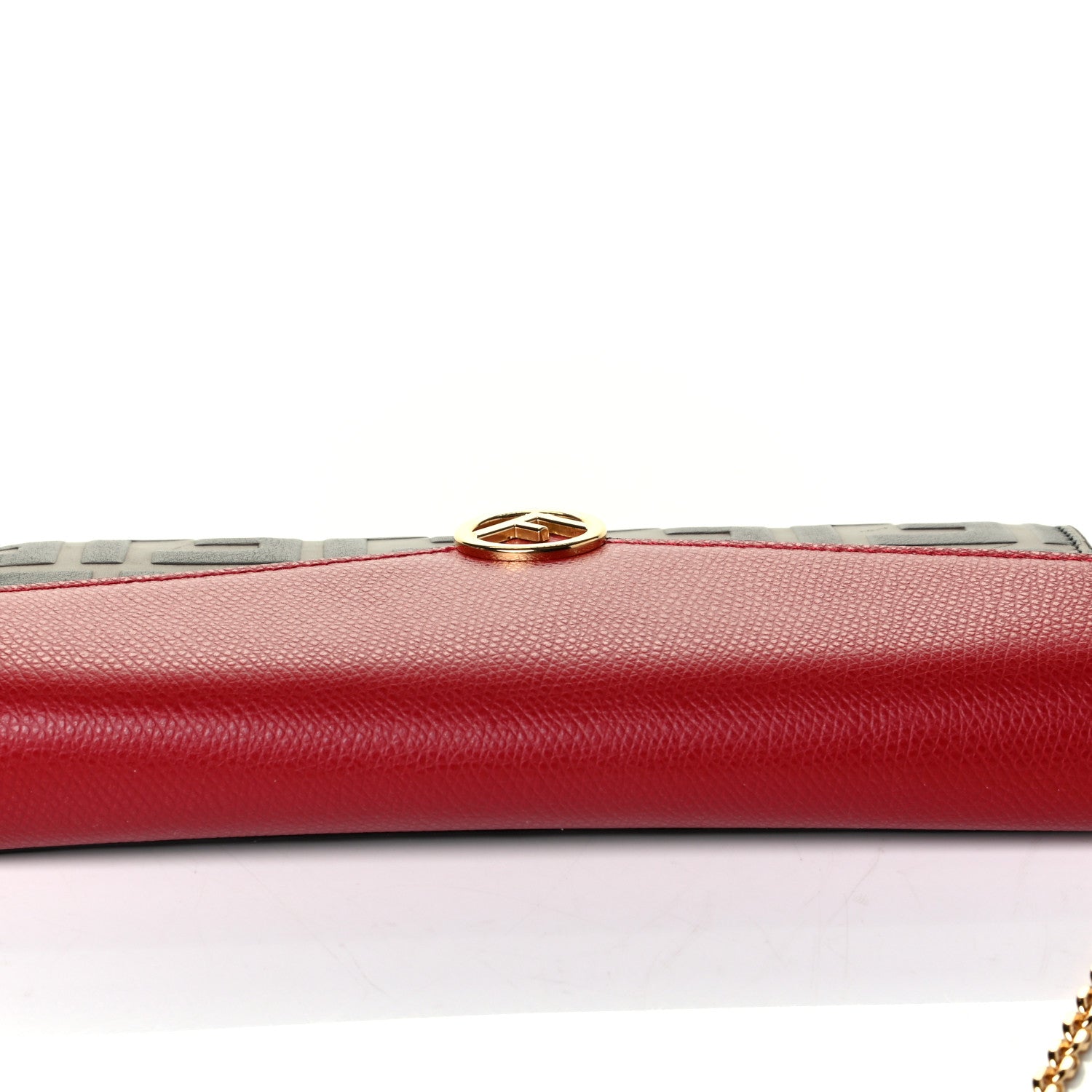 Fendi Vitello Cruise F is Fendi Bi-Color FF 1974 Embossed Continental Envelope Wallet On Chain Maya Black Fragola 6 of 6
