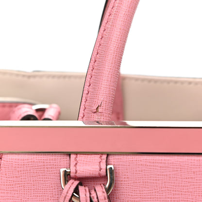 Fendi Vitello Elite Flamingo Mink Monster Charm Petite 2Jours Tote Pink Multicolor 11 of 14