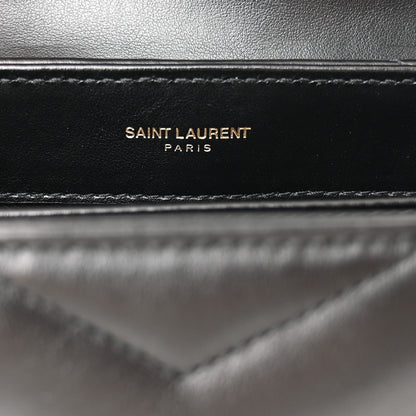Saint Laurent Calfskin Y Quilted Monogram Toy Loulou Crossbody Bag Black 6 of 12