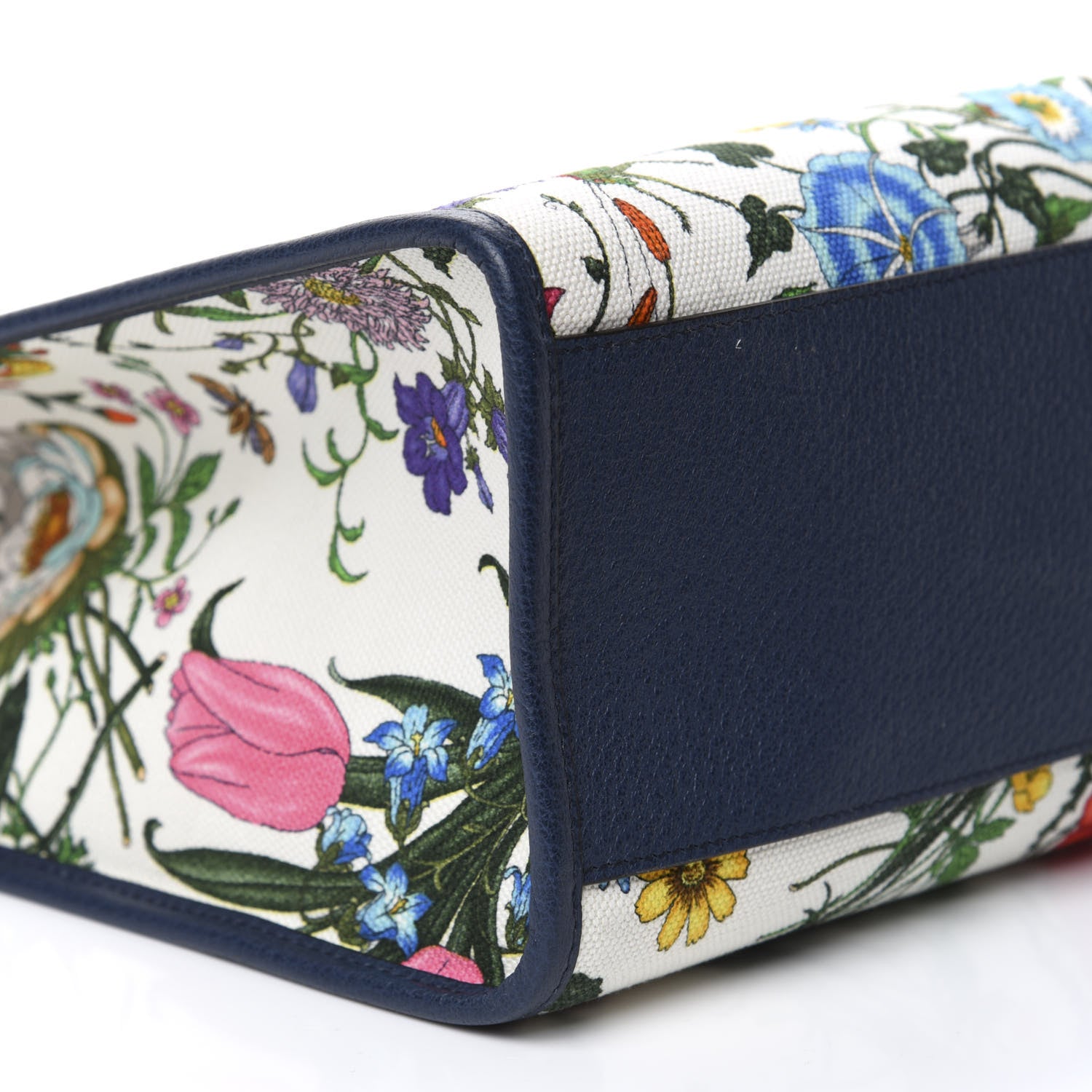 Gucci Canvas Large Flora Tote Navy Multicolor 8 of 10
