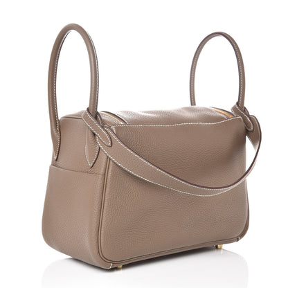 Hermes Taurillon Clemence Lindy 26 Etoupe 3 of 8