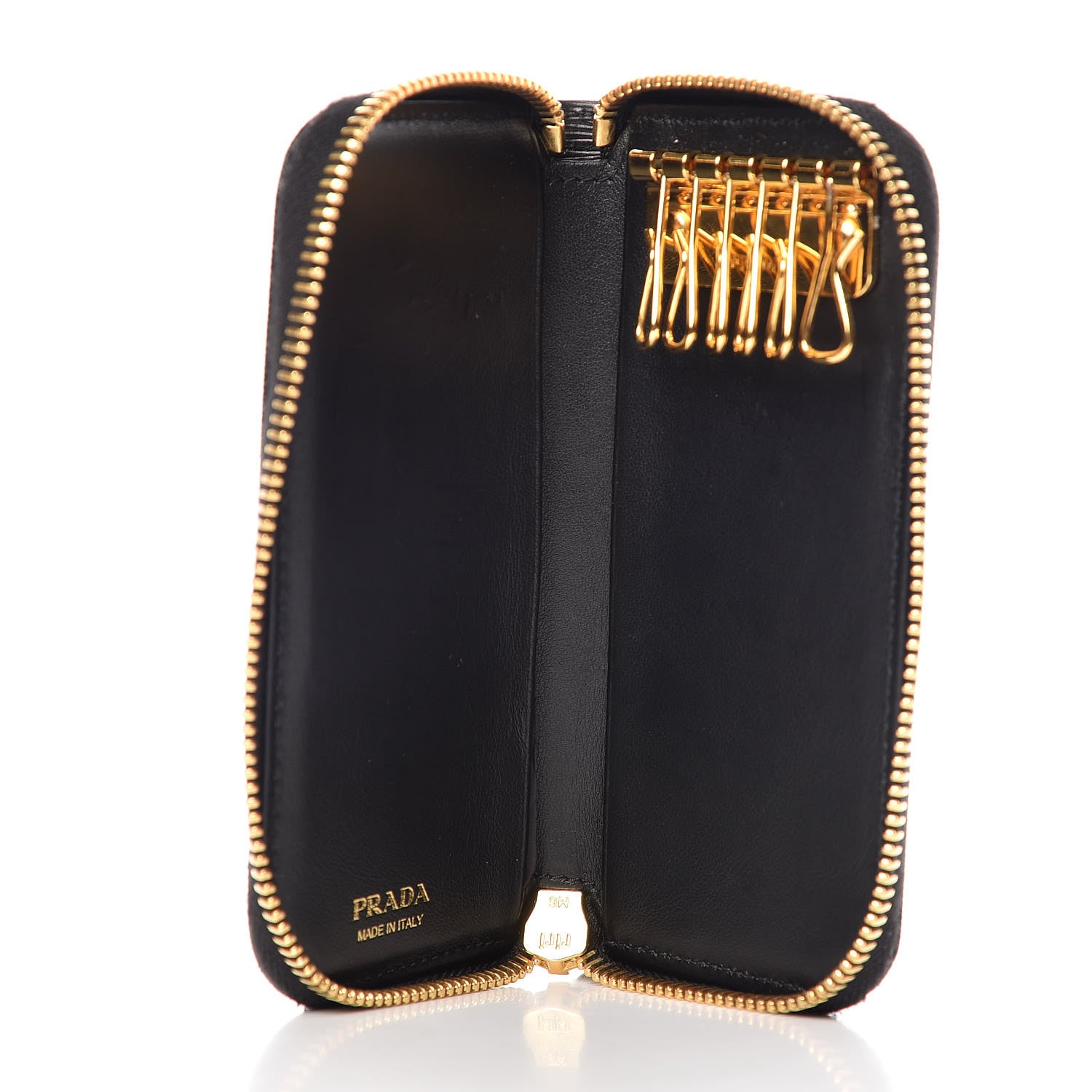 Prada Vitello Move Zip Around 6 Key Holder Black 9 of 13