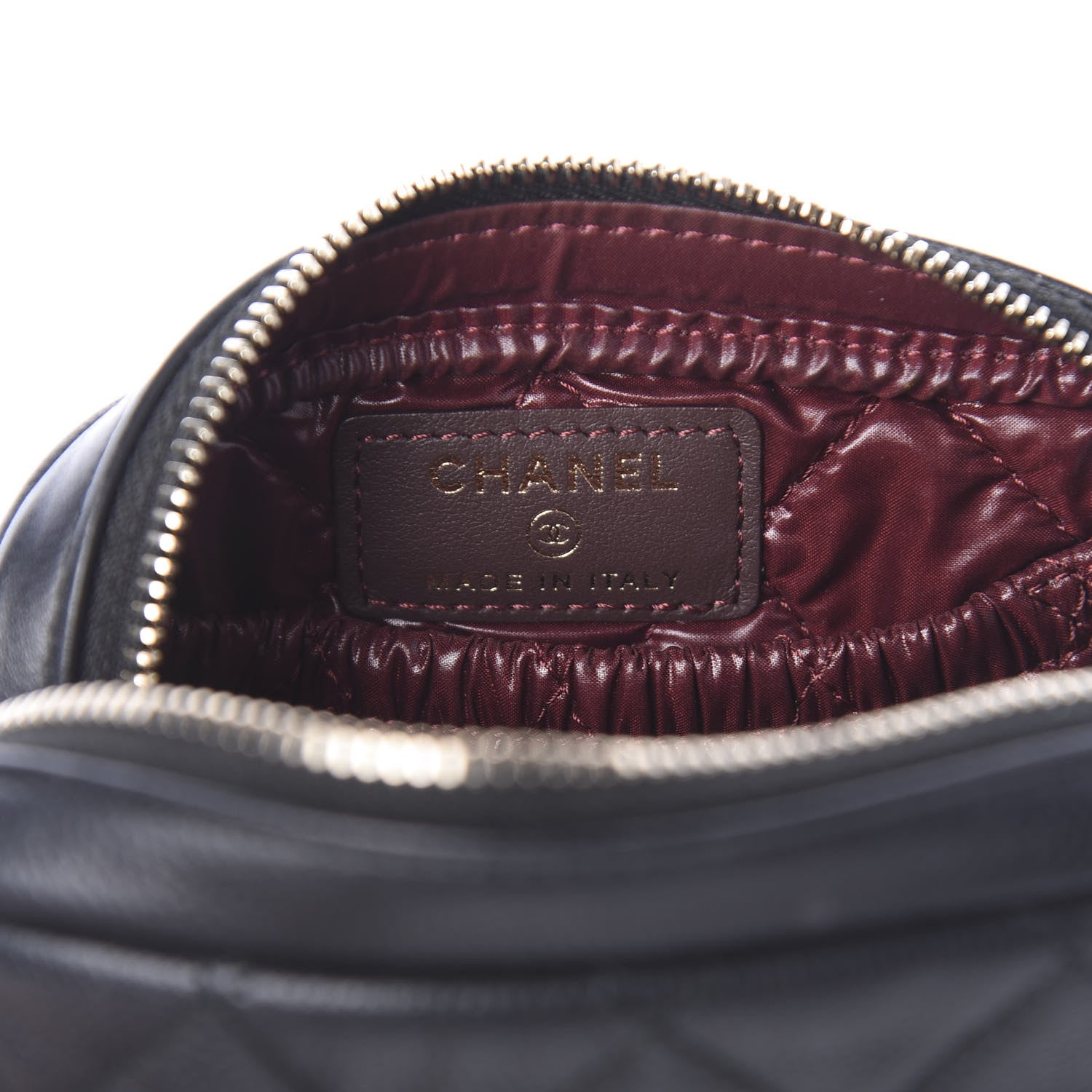 Chanel Caviar Quilted Small Curvy Pouch Cosmetic Case Black 6 of 9