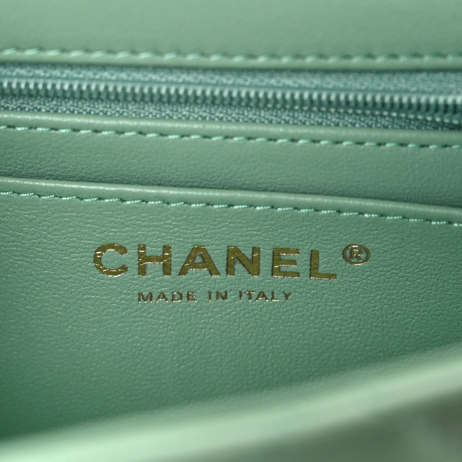 Chanel Lambskin Quilted Mini Top Handle Rectangular Flap Light Green 6 of 10