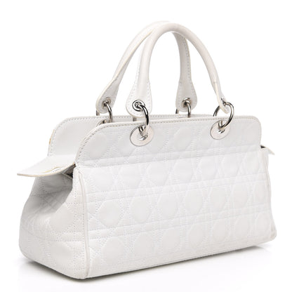 Christian Dior Lambskin Cannage Soft Lady Dior Satchel White 3 of 16