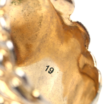 Gucci Metal Crystal Lion Head Ring 8.5 Aged Gold 6 of 7