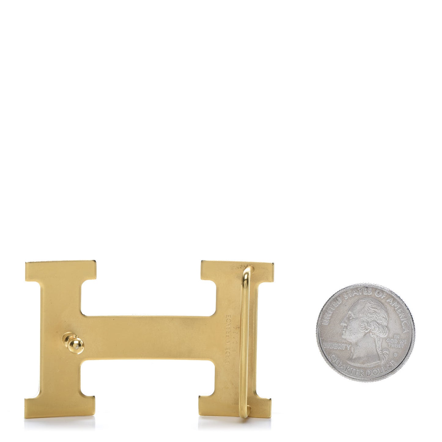 Brushed 32mm H Belt Buckle Gold