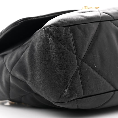 Chanel Goatskin Quilted Large Chanel 19 Flap Black 9 of 10