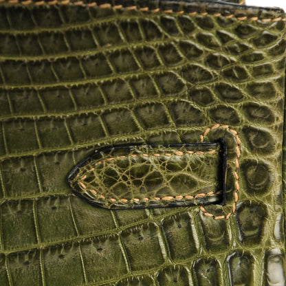 Hermes Shiny Niloticus Crocodile Kelly Sport 26 Vert Olive 12 of 20