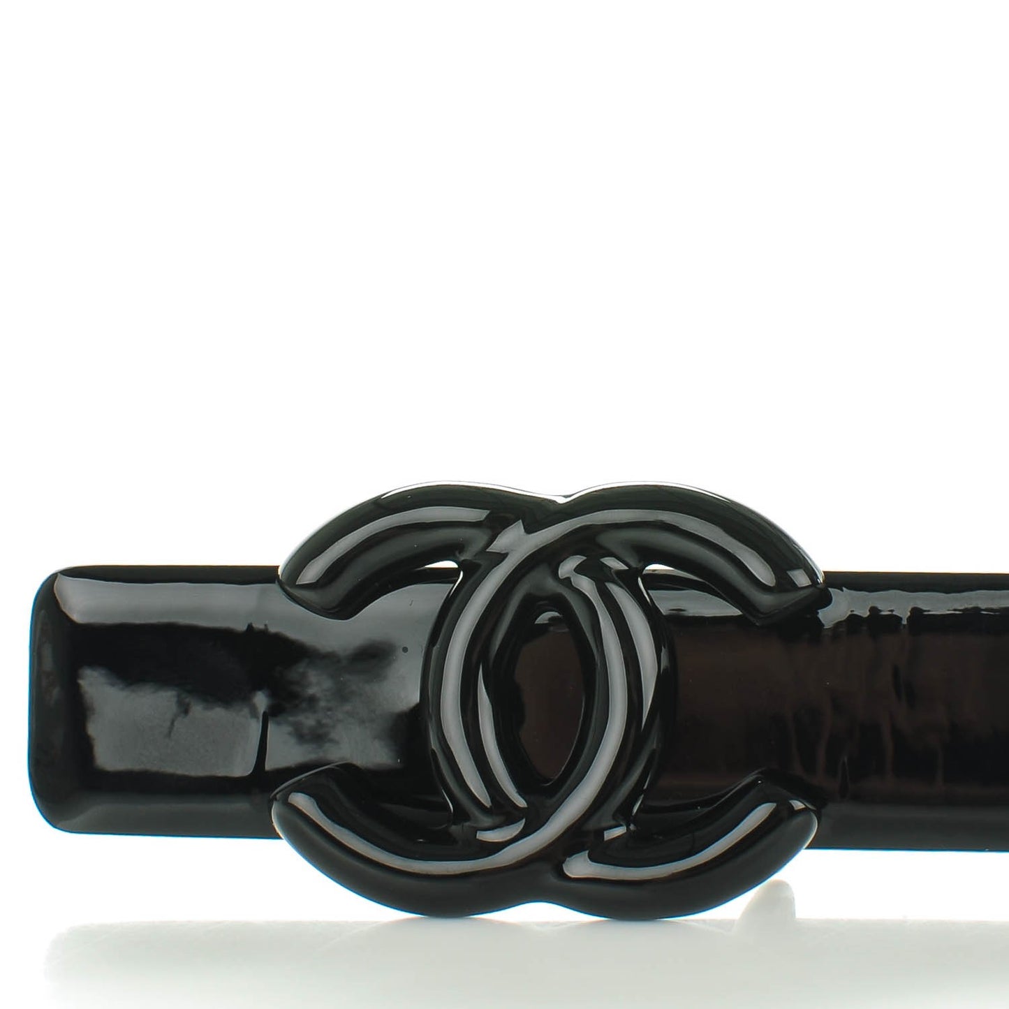 Patent CC Logo Skinny Belt 80 32 Black