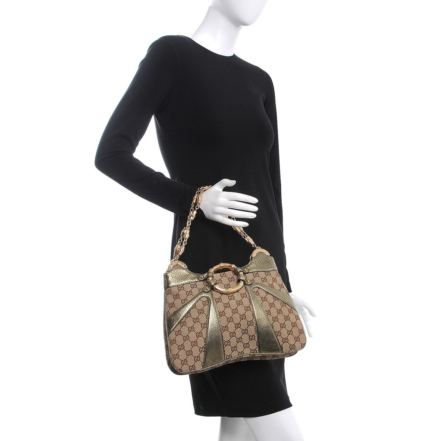 Monogram Bamboo Chain Tom Ford Shoulder Bag Metallic