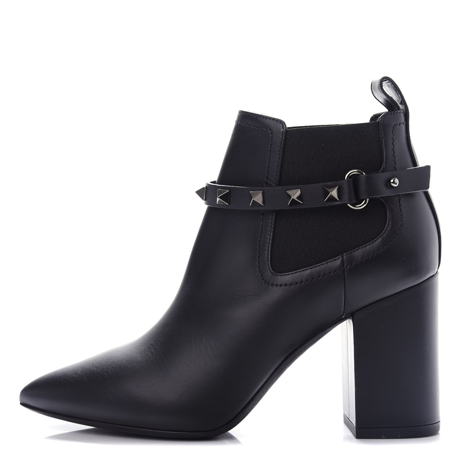 Valentino Garavani Calfskin Rockstud Chelsea 85mm Ankle Boots 36 Black 1 of 10