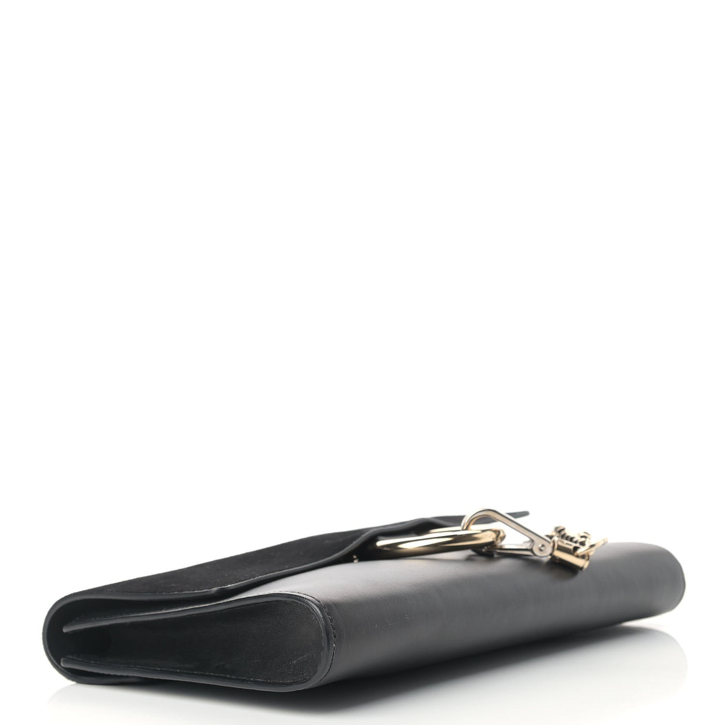 Suede Calfskin Faye Clutch Black