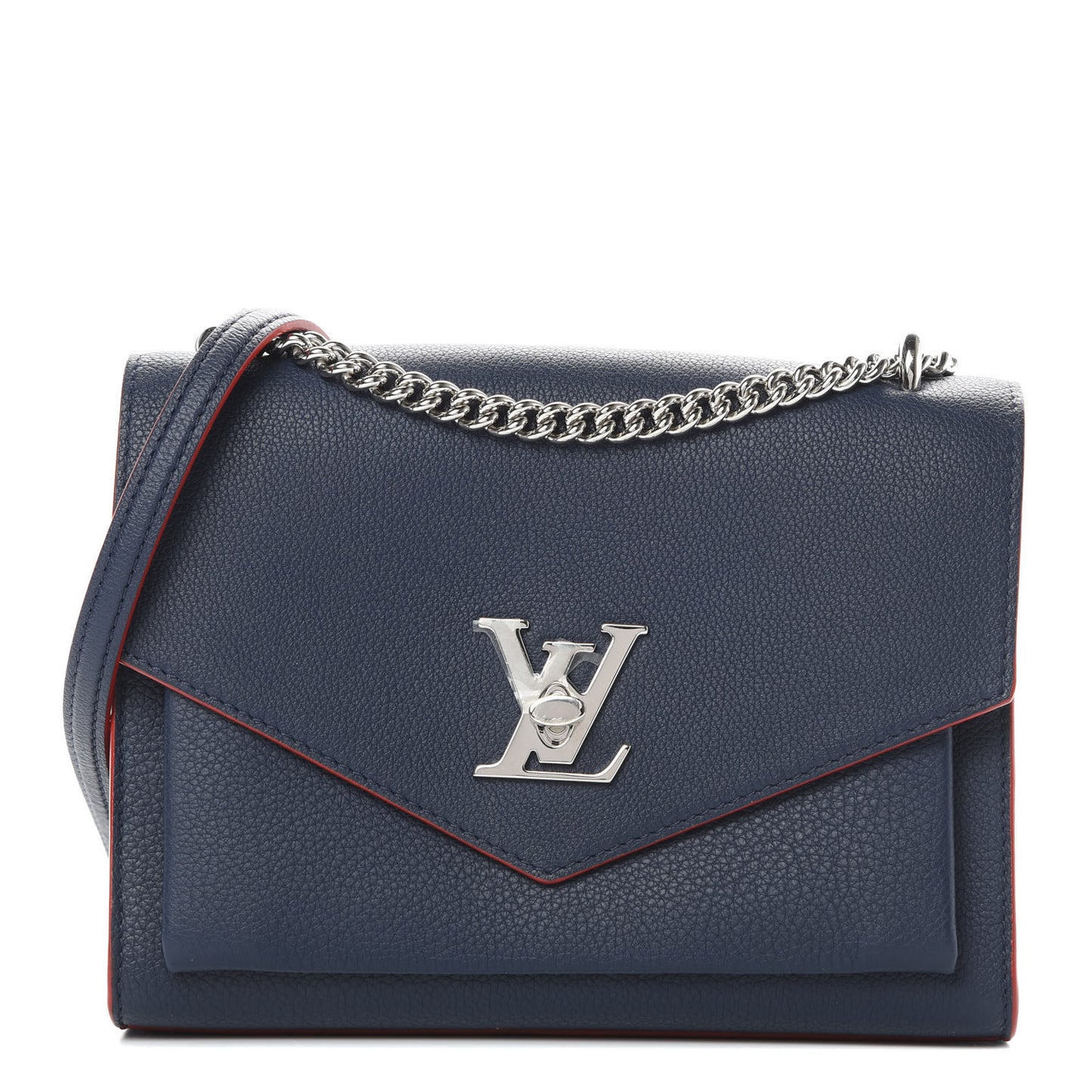Soft Calfskin Mylockme Chain Bag BB Marine Rouge