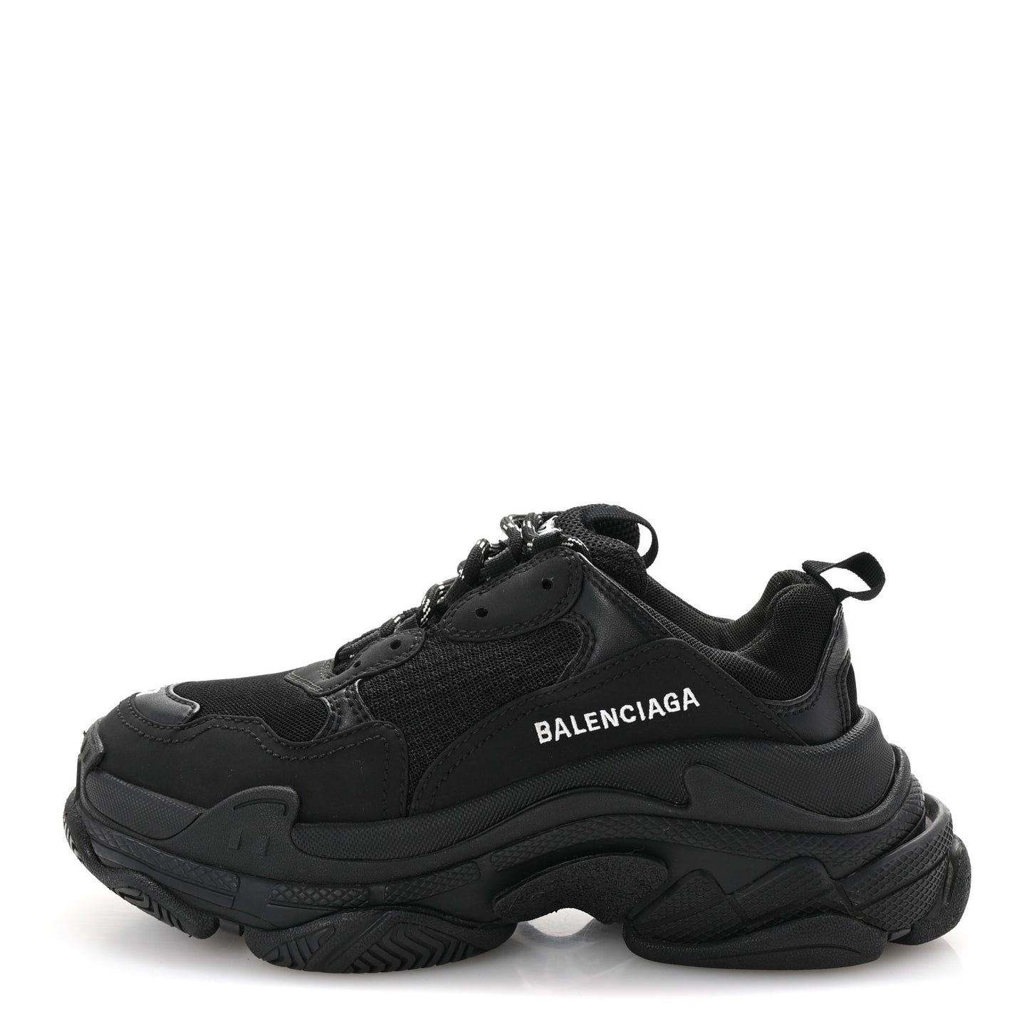 Fabric Mesh Womens Triple S Sneakers 37 Black