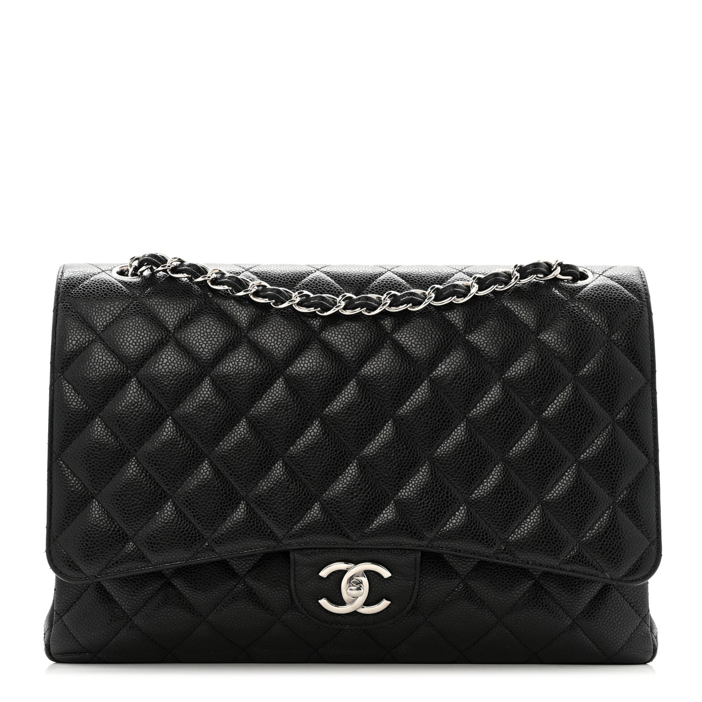 Caviar Quilted Maxi Double Flap Black