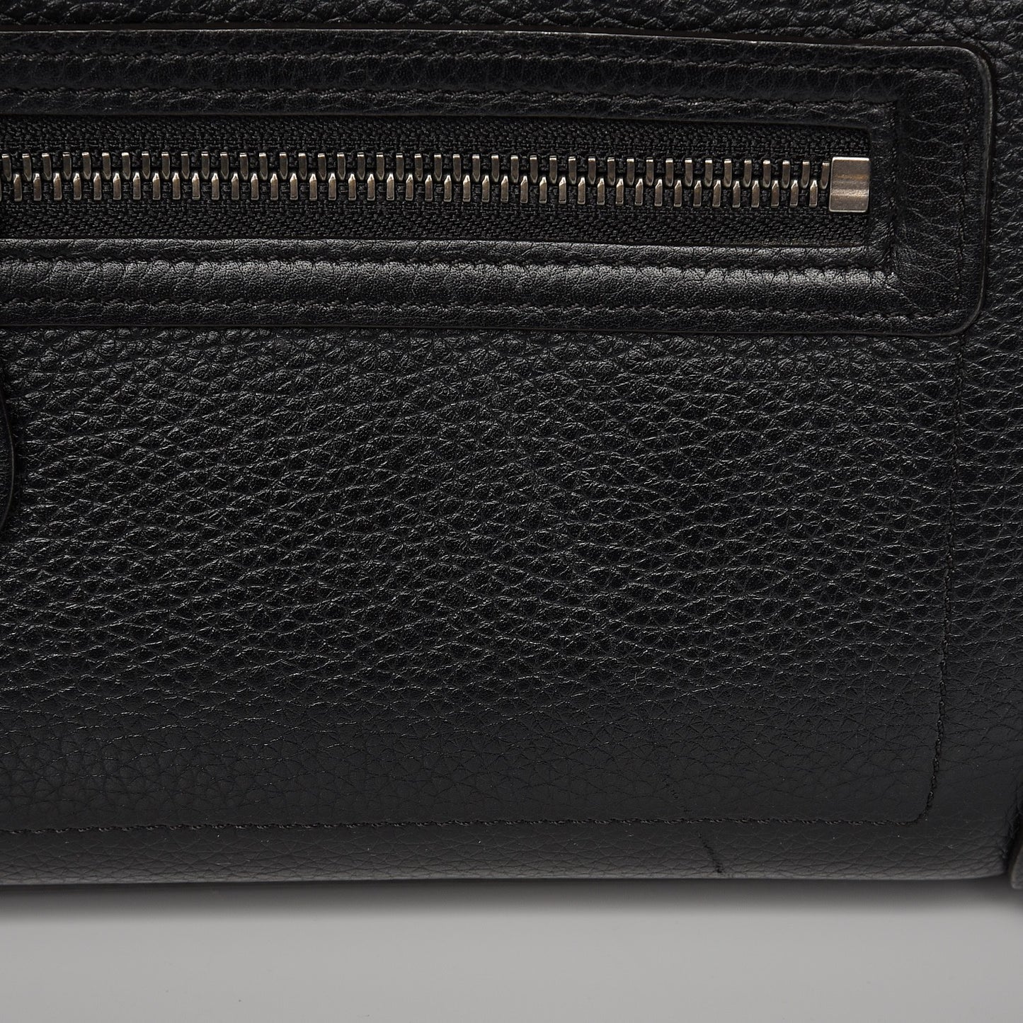 Drummed Calfskin Micro Luggage Black