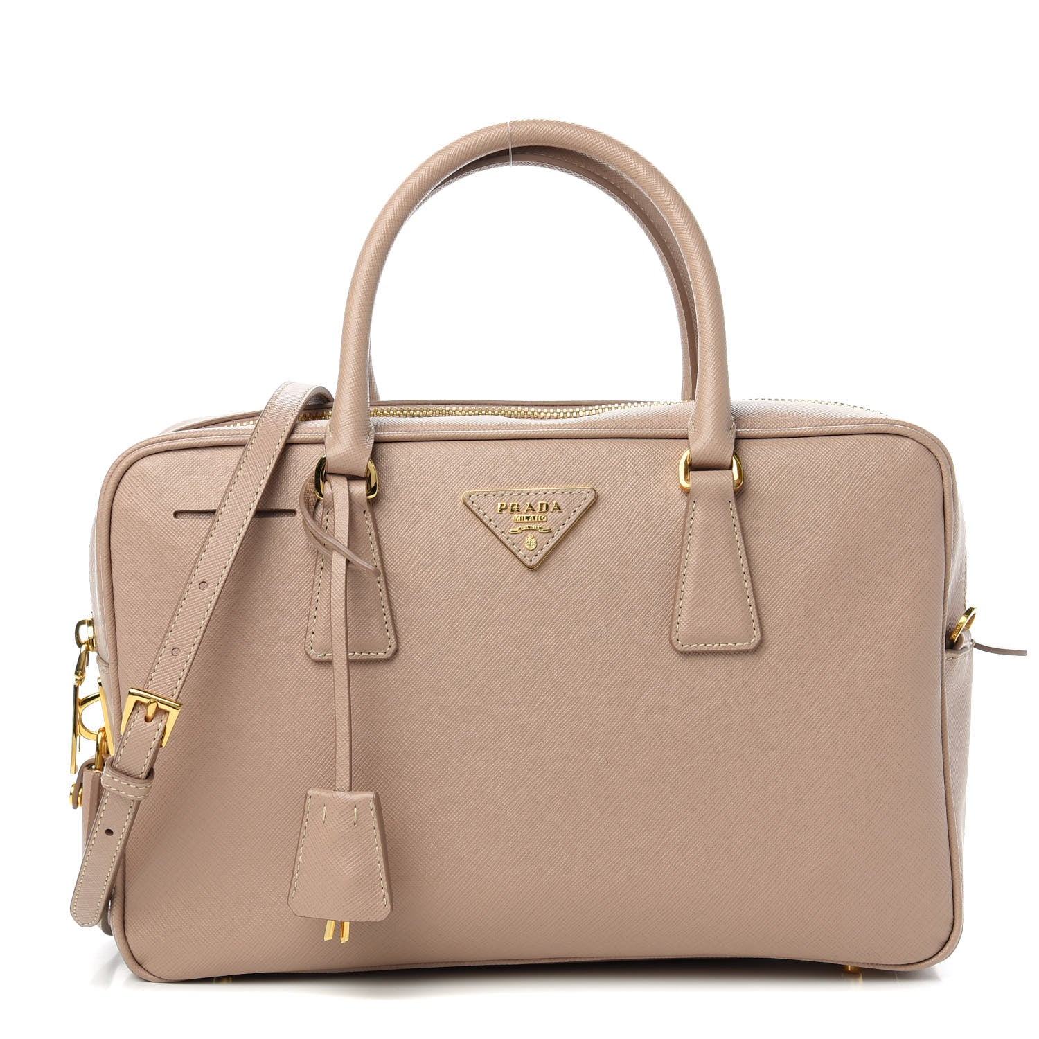 Prada Saffiano Lux Bauletto Cammeo 1 of 10