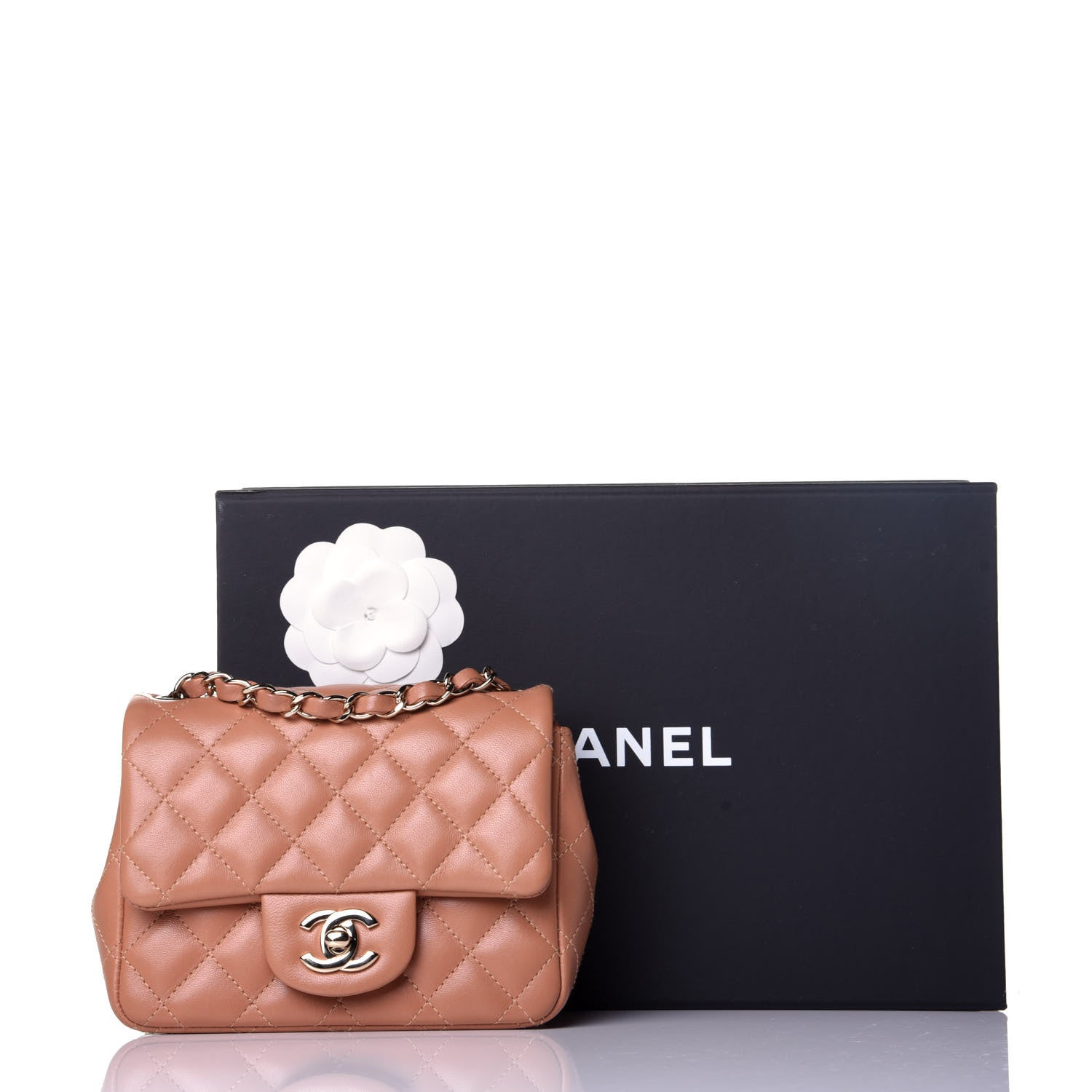 Chanel Lambskin Quilted Mini Square Flap Brown 10 of 10