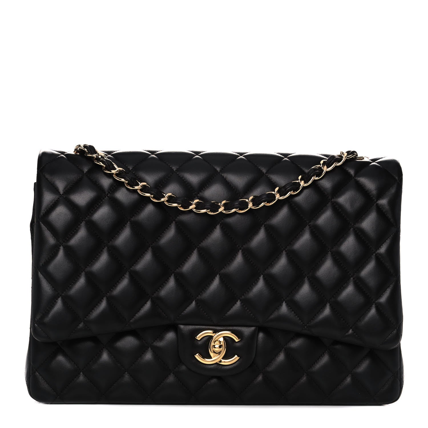 Chanel Lambskin Quilted Maxi Double Flap Black 1 of 17