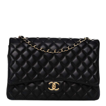 Chanel Lambskin Quilted Maxi Double Flap Black 1 of 17