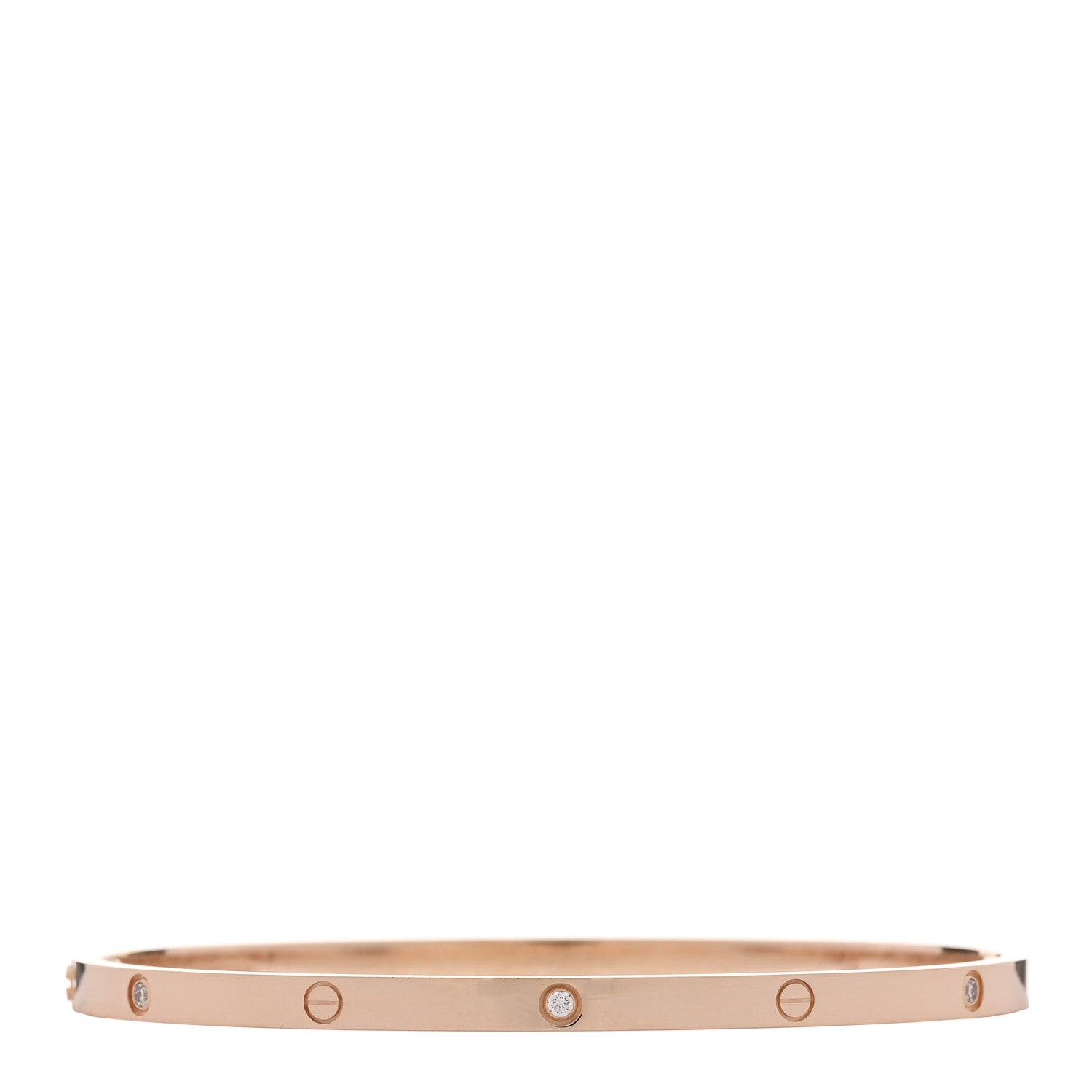 Cartier 18K Pink Gold 6 Diamond Small LOVE Bracelet 19 2 of 9