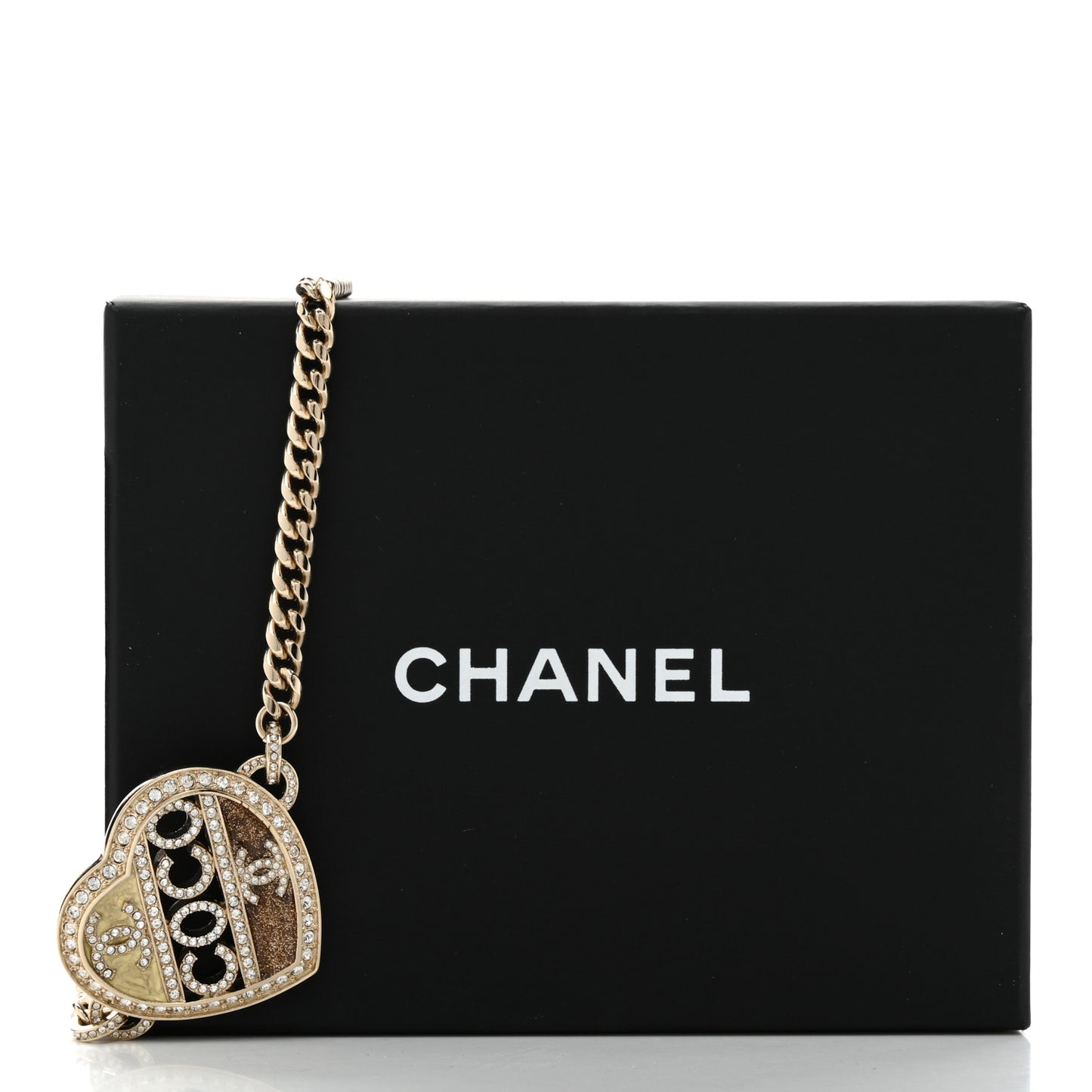 Crystal Crystal CC Coco Heart Necklace Gold