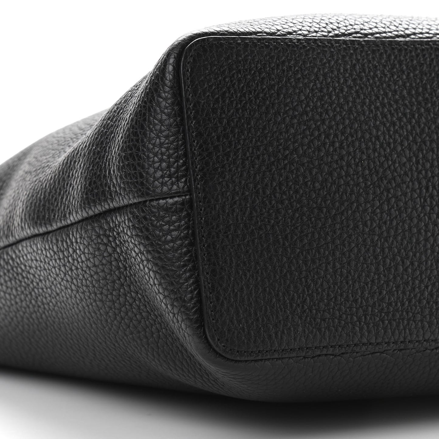 Pebbled Calfskin Zip Shoulder Bag Black