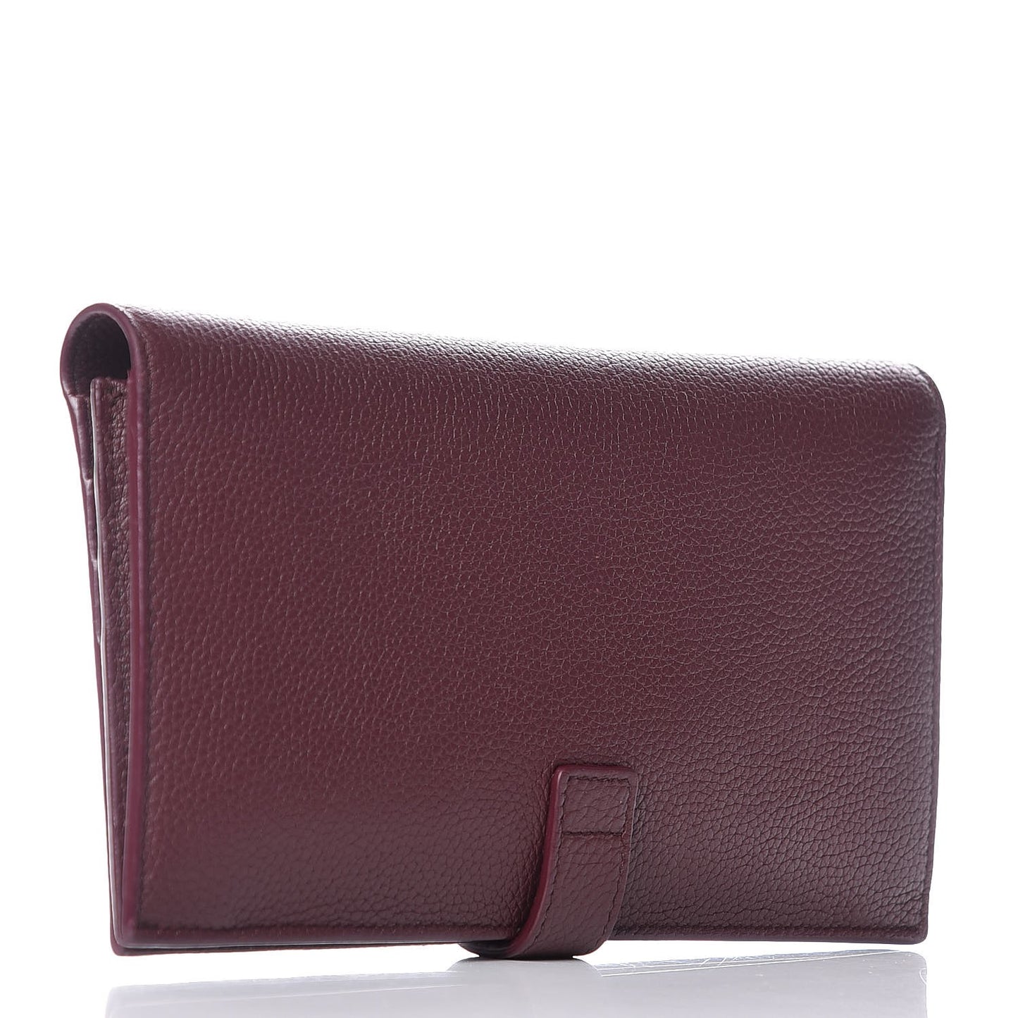 Grained Calfskin Sac De Jour Souple Thin Wallet Rouge Legion