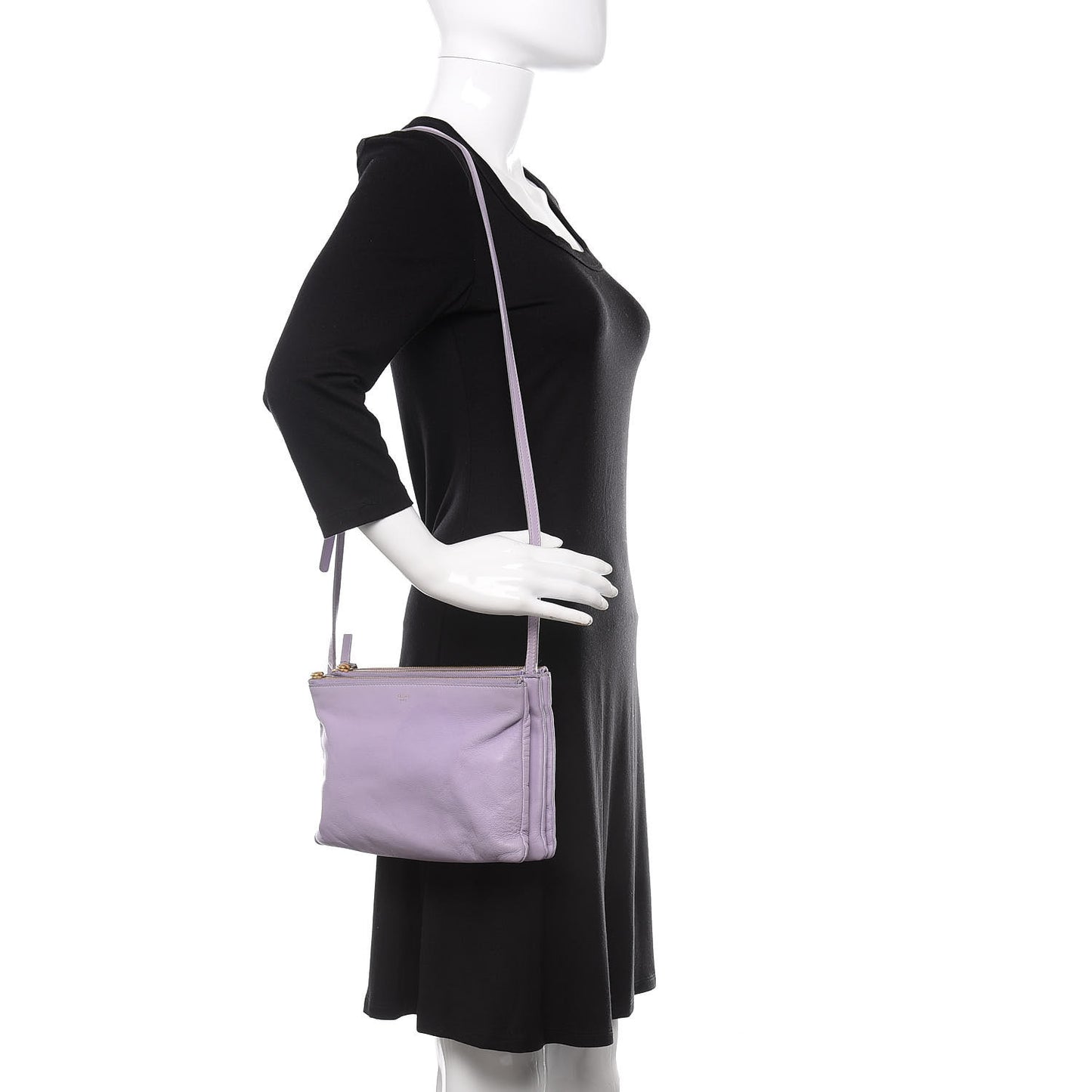 Lambskin Large Trio Crossbody Bag Lilac