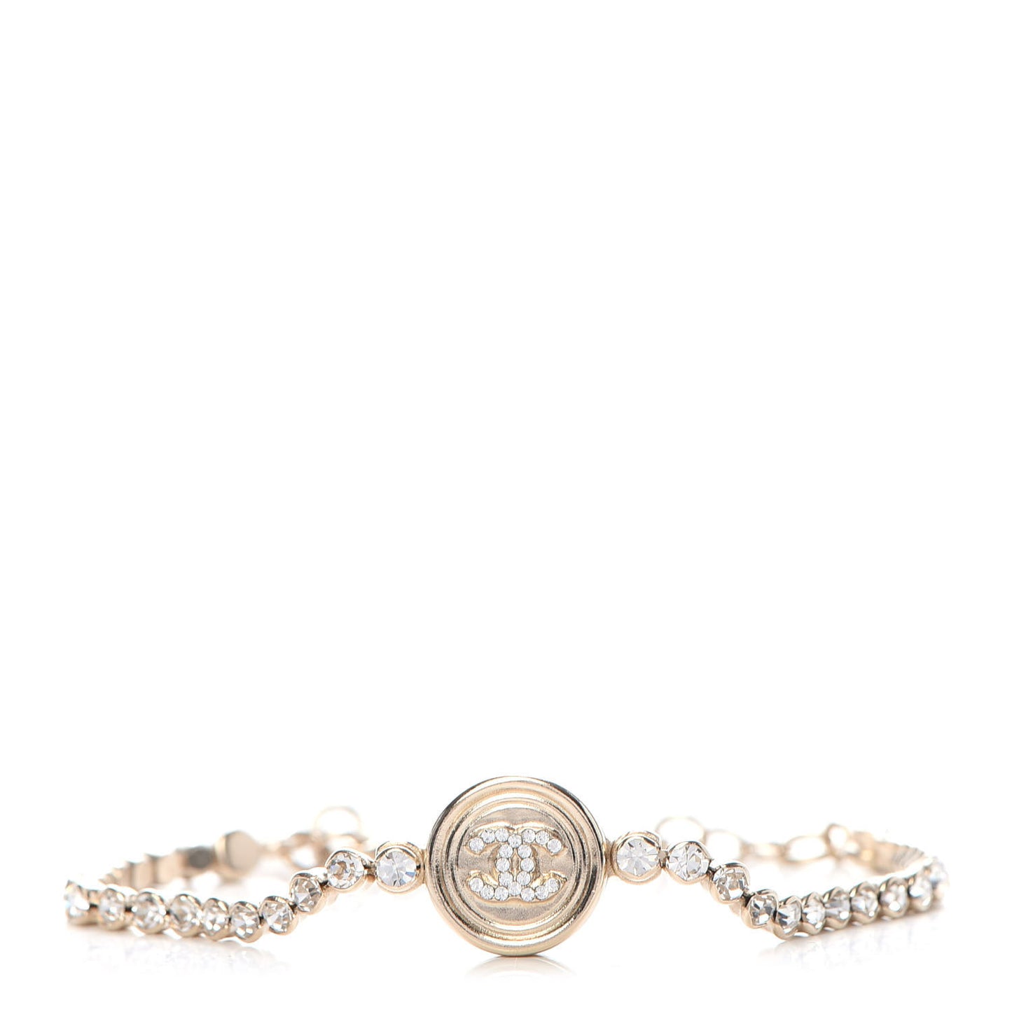 Crystal CC Chain Bracelet Gold