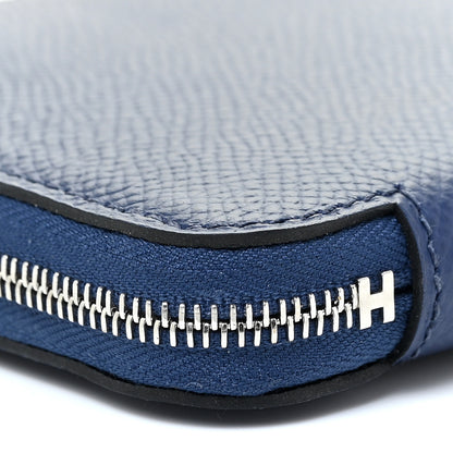 Hermes Epsom Silk'in Compact Wallet Bleu Saphir Bleu Billard Orange Poppy 10 of 12