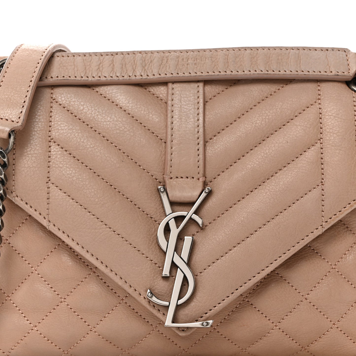 Calfskin Tri-Quilt Monogram Medium College Bag Pink